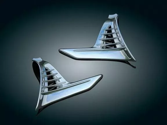 Kuryakyn Louvered Chrome Battery Box Covers for GL1800 '01-10 (pr)