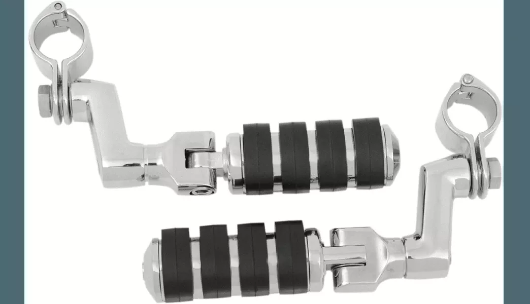 Kuryakyn Offset Highway Pegs w/ Large ISO Pegs & Clamps Fits 1.25 inch Bars