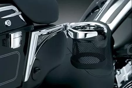 Kuryakyn Passenger Drink Holder w/ Basket -Right Side '98-13 H-D FL