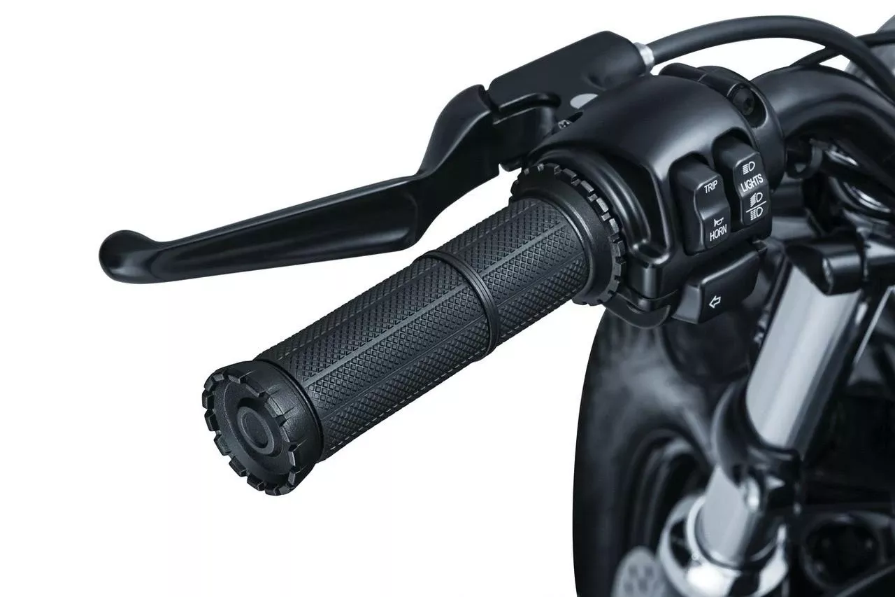 Kuryakyn Riot Handlebar Grips for Harley Davidson Models with Electronic Throttle Control '08-23 - Satin Black