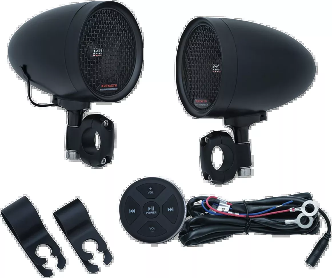 Kuryakyn Road Thunder MXT 7/8" & 1" Handlebar Speaker Kit Harley Davidson