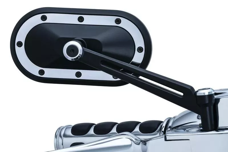 KuryakynHeavy Industry Mirrors - Satin Black/Chrome (Sold in Pairs)