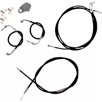 L.A. Choppers Cable Kit for '08-13 FLTR (WITH ABS) for use with 12"-14" Ape Hangers -Black