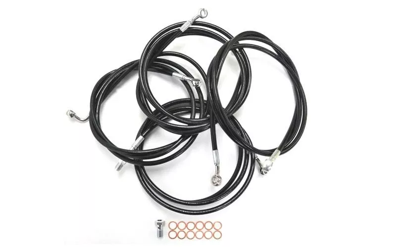 L.A. Choppers Cable Kit for '13 CVO, '14-16 FLHTCU/FLHTK/FLHX/FLHXS(WITH ABS) for use with 15"-17"Ape Hangers -Black/Vinyl Stainless