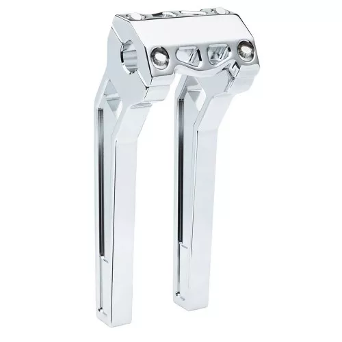 LA Choppers 10" Pullback Performance Risers & Top Clamp- Chrome