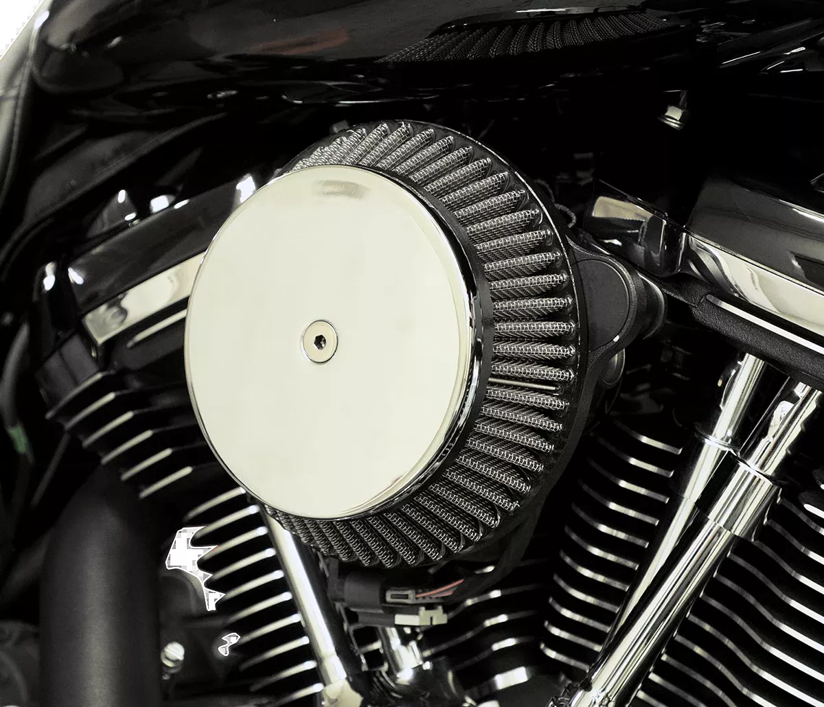 La Choppers Chrome Round Air Cleaner Filter Kit 2017-2022 Harley M8 Touring FLHX