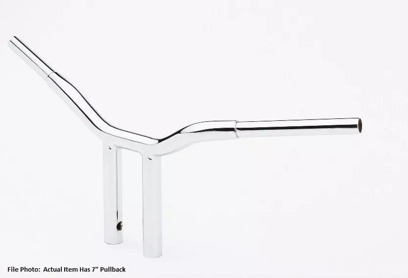 LA Choppers LA-7338-10 Chrome 1-1/4 10" Rise 7" PullBack Kage Fighter T-Bars TBW