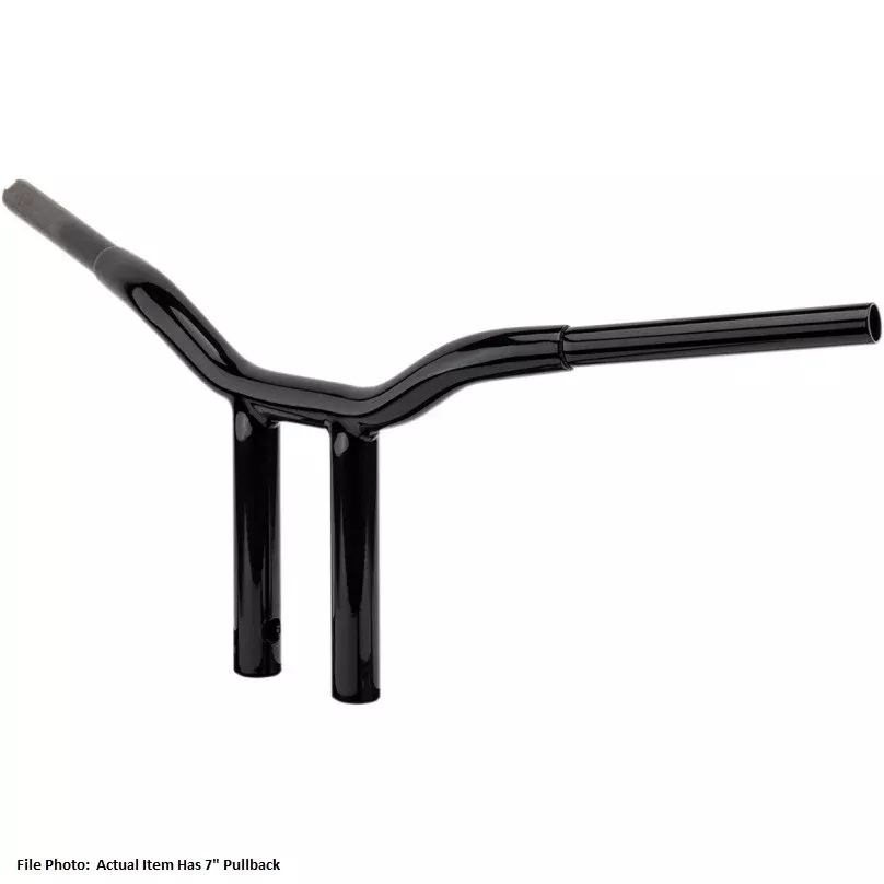 LA Choppers LA-7338-10B Black 1-1/4 10" Rise 7" PullBack Kage Fighter T-Bars TBW