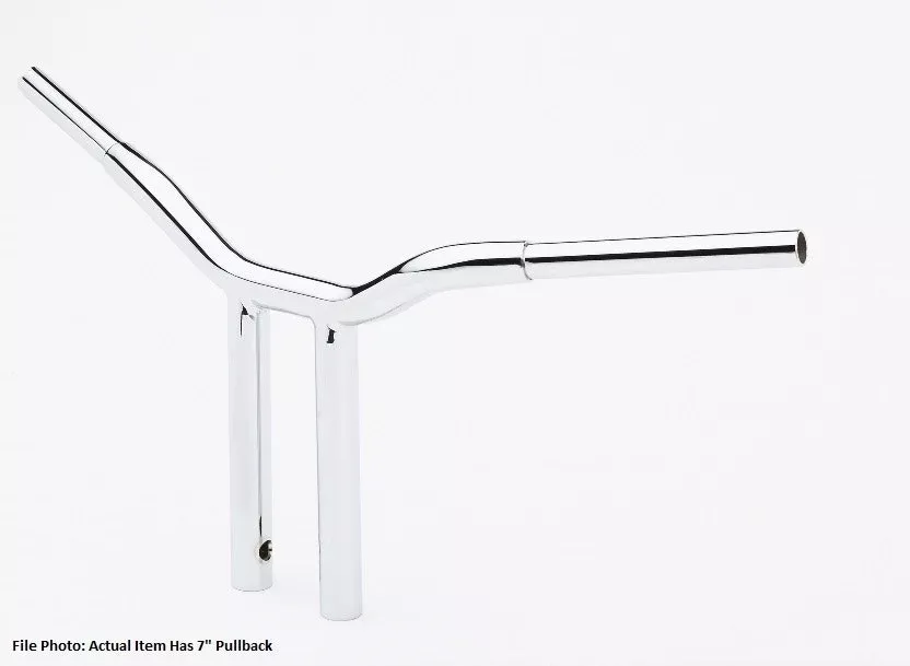 LA Choppers LA-7338-12 Chrome 1-1/4 12" Rise 7" PullBack Kage Fighter T-Bars TBW