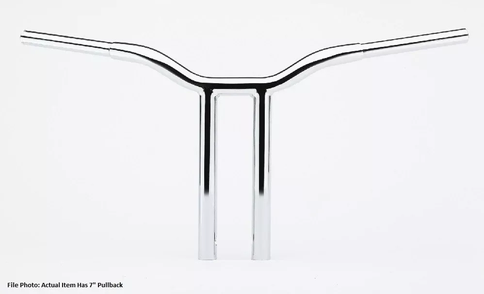 LA Choppers LA-7338-14 Chrome 1-1/4 14" Rise 7" PullBack Kage Fighter T-Bars TBW