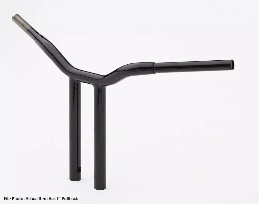 LA Choppers LA-7338-14B Black 1-1/4 14" Rise 7" PullBack Kage Fighter T-Bars TBW