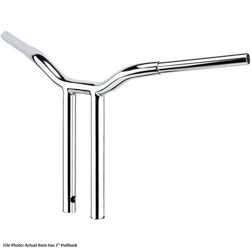 LA Choppers LA-7338-16 Chrome 1-1/4 16" Rise 7" PullBack Kage Fighter T-Bars TBW