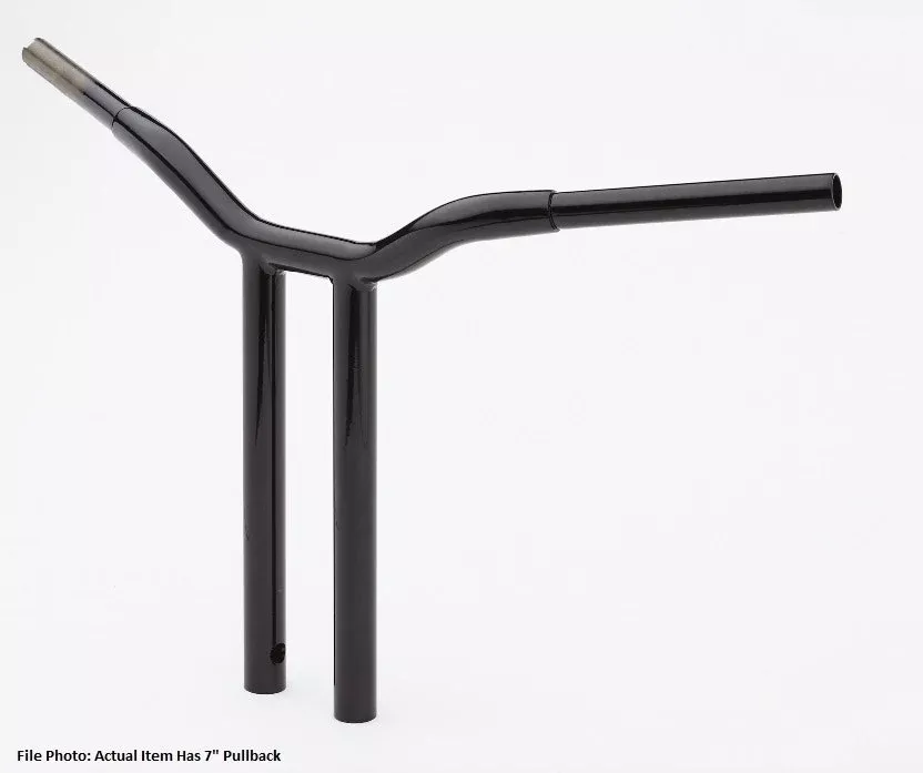 LA Choppers LA-7338-16B Black 1-1/4 16" Rise 7" PullBack Kage Fighter T-Bars TBW
