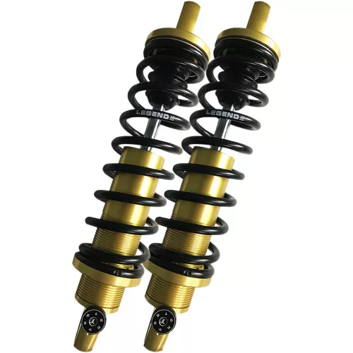 Legend Revo-A Shocks Adjustable Coil Suspension for 1991-2017 Harley Dyna - Gold