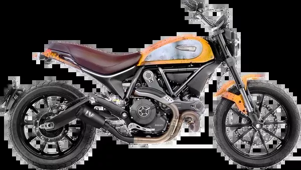 LeoVince LV-10 Slip-On Muffler – Full Black Stainless Steel – Scrambler 800