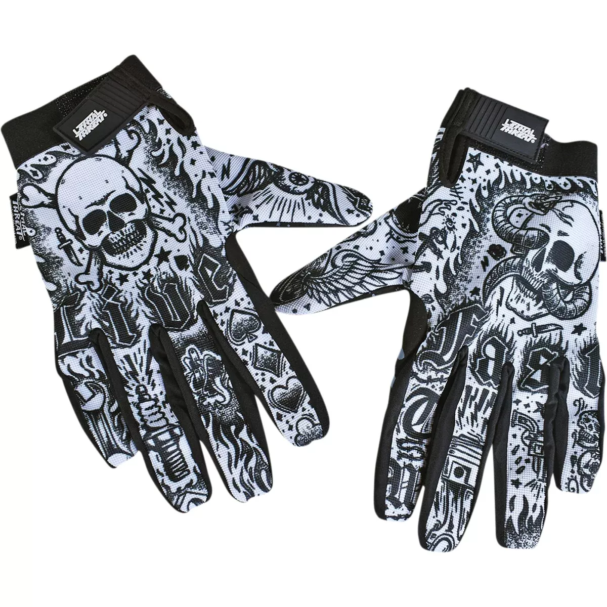 LETHAL THREAT 3301-4280 GL15017XL Tattoo Gloves black/white – xl