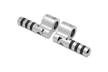 Lindby Clamp-On Highway Pegs with 1-1/4 in. Clamps - Wide Band Design - Chrome