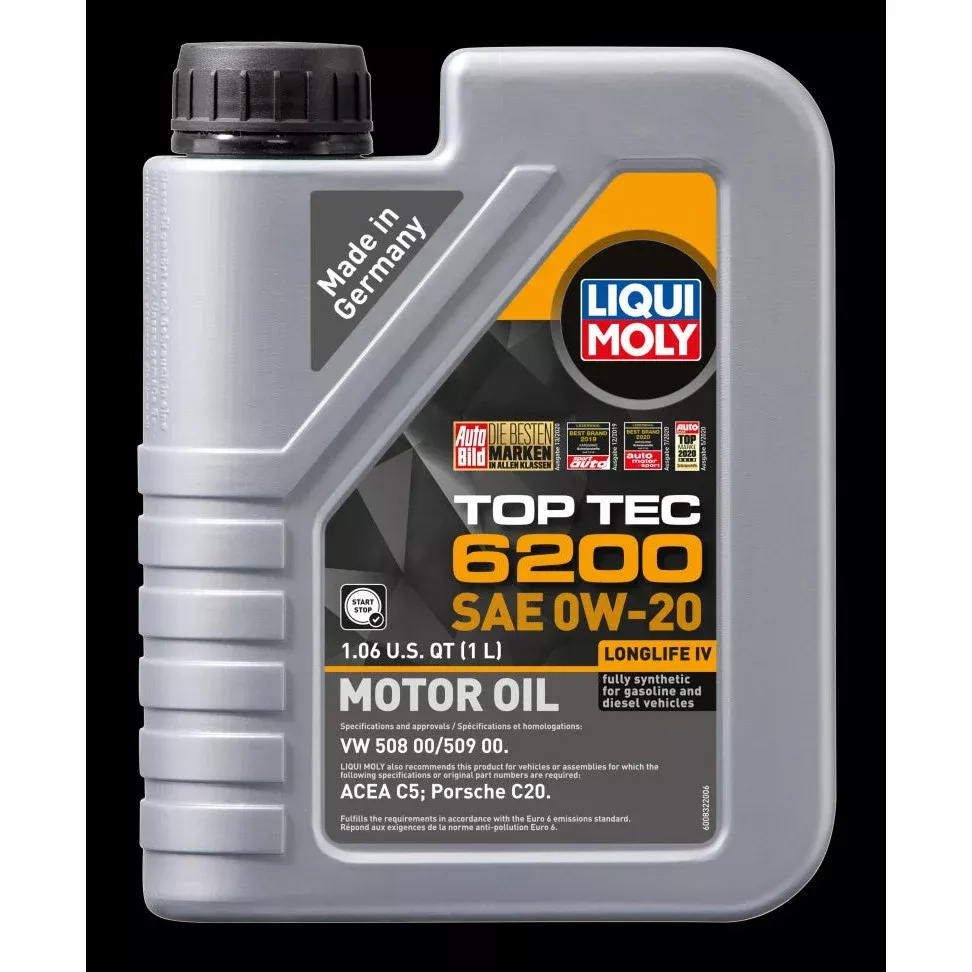 Liqui Moly 1L Top Tec 6200 SAE 0W20 Motor Oil 20236