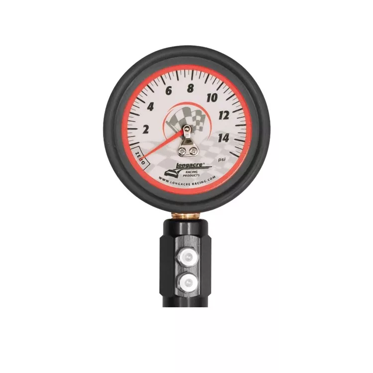 Longacre Deluxe 2-1/2'' Tire Gauge (0-15 PSI by 1/4 lb) Glow-In-The-Dark