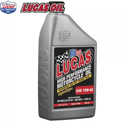 Lucas High Performance Standard 10W40 Motorcycle Oil Quart