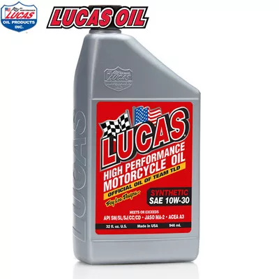 Lucas High Performance Synthetic 10W30 Motorcycle Oil Quart