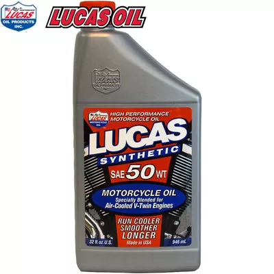 Lucas High Performance Synthetic 50W Motorcycle Oil Quart