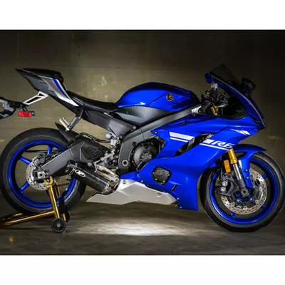 M4 Yamaha R6 06-20 Stainless Full Exhaust X96 Carbon Canister