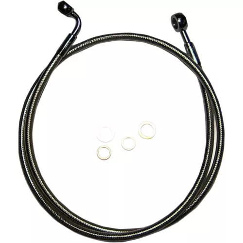 Magnum Black Pearl 44" E-Z Align Single Disc Brake Line for Harley - 46844SW