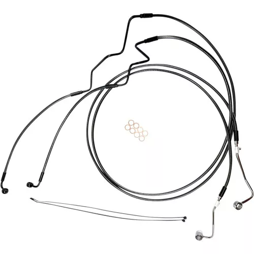 Magnum Extended Dual Disc Brake Lines for 2014-2023 Harley Touring - Black Pearl