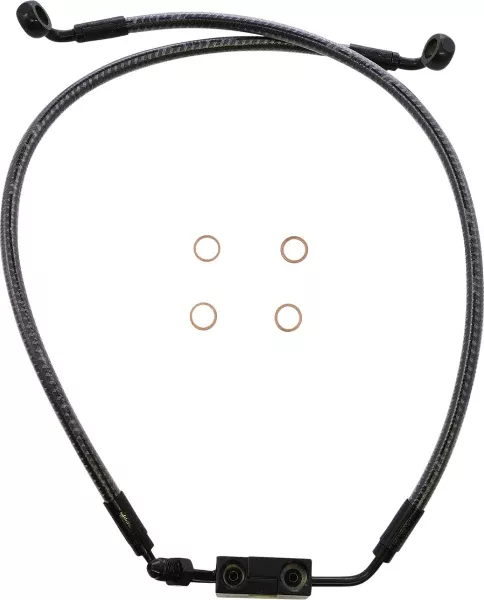 Magnum KARBONFIBR Lower Brake Line AN-3 ABS Dual Disc Harley Softail FX 18-Up