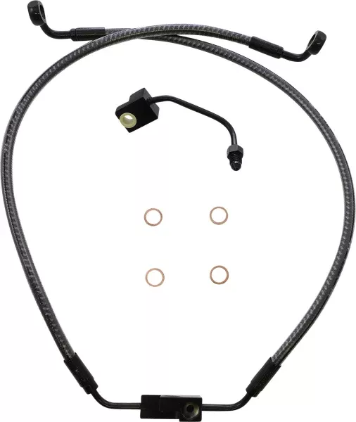 Magnum KARBONFIBR Lower Brake Line AN-3 ABS Single Disc Harley Dyna 12-17