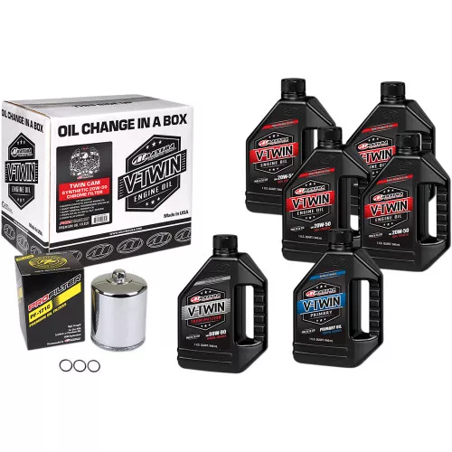 Maxima Synthetic Oil Change Kit in a Box for 1999-2017 Harley Twin Cam