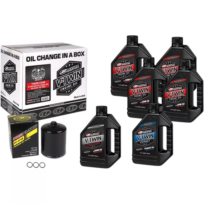 Maxima V-Twin 20W50 4 Stroke Full Change Synthetic Oil Change Kit 90-119016PB
