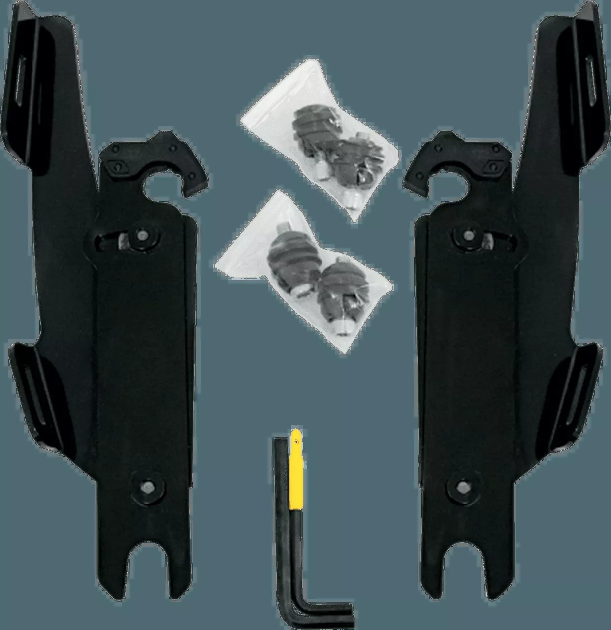 Memphis Shades Batwing Fairing Mounting Kit for Certain Softails WITHOUT a Lightbar -Black