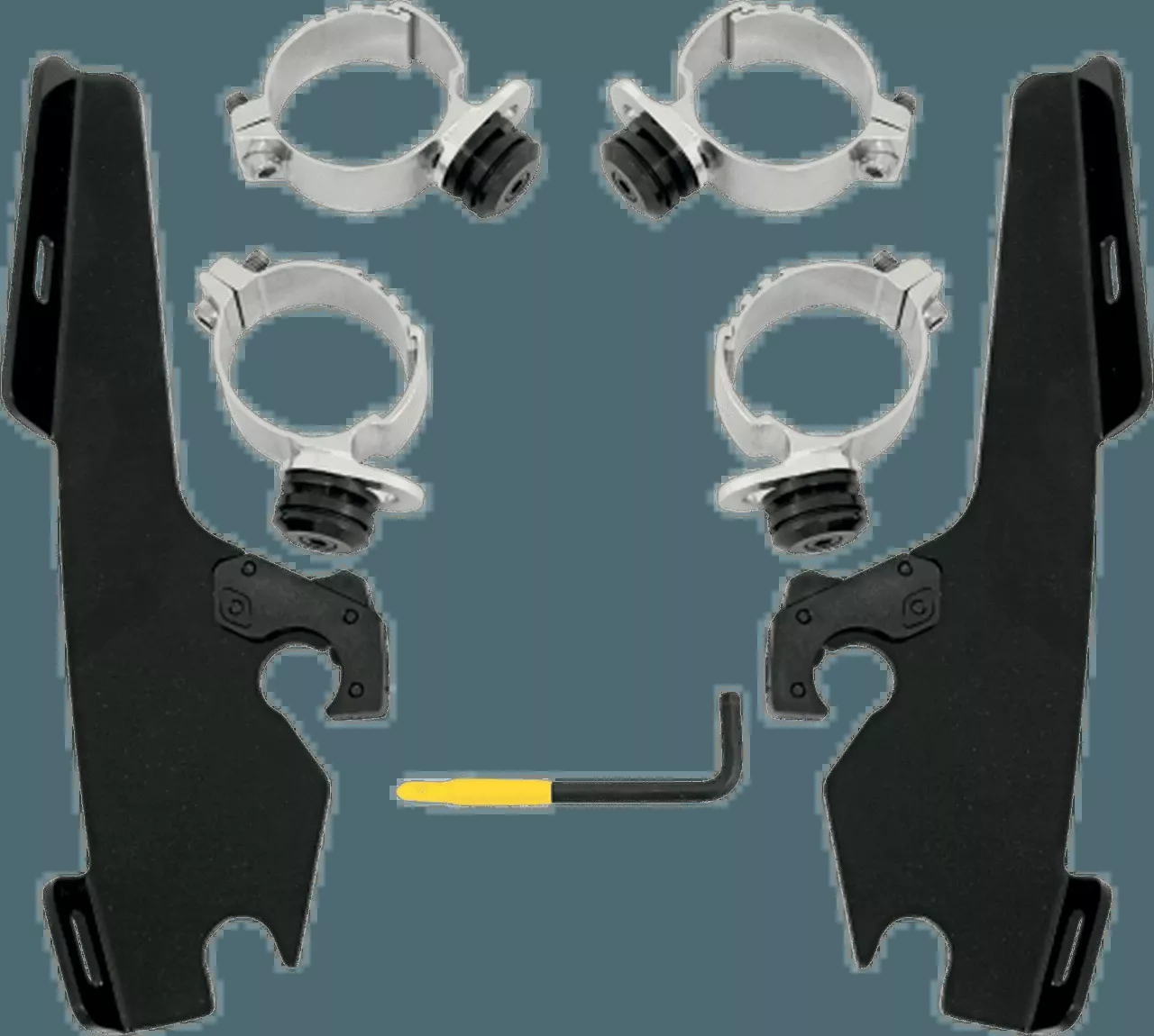 Memphis Shades Fats/Slim No-Tool Windshield Mounting Hardware for Fury'10-13 -Black