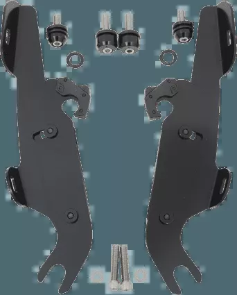 Memphis Shades Fats/Slim Quick-Release Windshield Hardware for FLSTF '90-17 WITH OEM LIGHTBAR