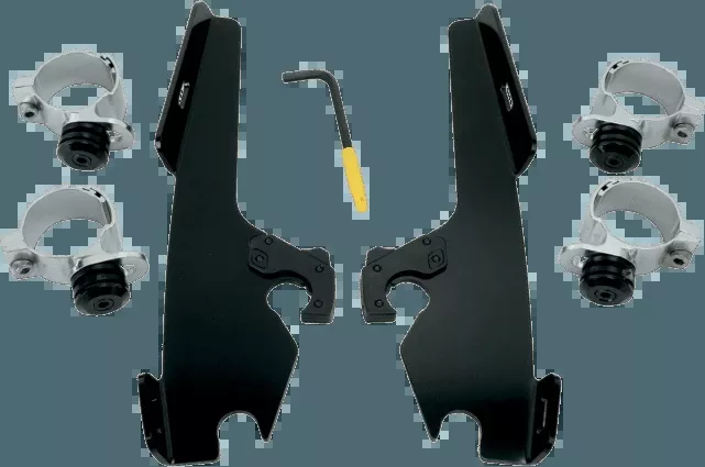 Memphis Shades Fats/Slim WindshieldQuick Change Mounting Kit for FXST,FXSTD,FXSTB '80-UP -Black