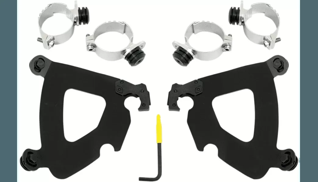Memphis Shades Gauntlet Mounting Kit for '06-13 FXD/FXDC/FXDL/FXDB/FXD135 -BlackGAUNTLET FAIRING SOLD SEPARATELY