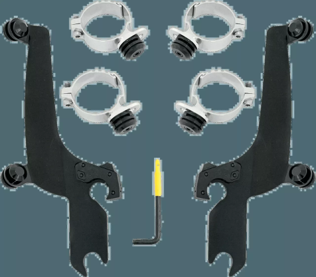 Memphis Shades Sportshield No-Tool Windshield Mounting Hardware for Fury 1300 '10-15 - Black Night Shades