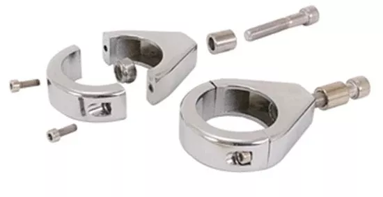 Mid USA 13418 V-Factor Chrome Front Turn Signal Mounts For 39mm Harley Fork Tubes