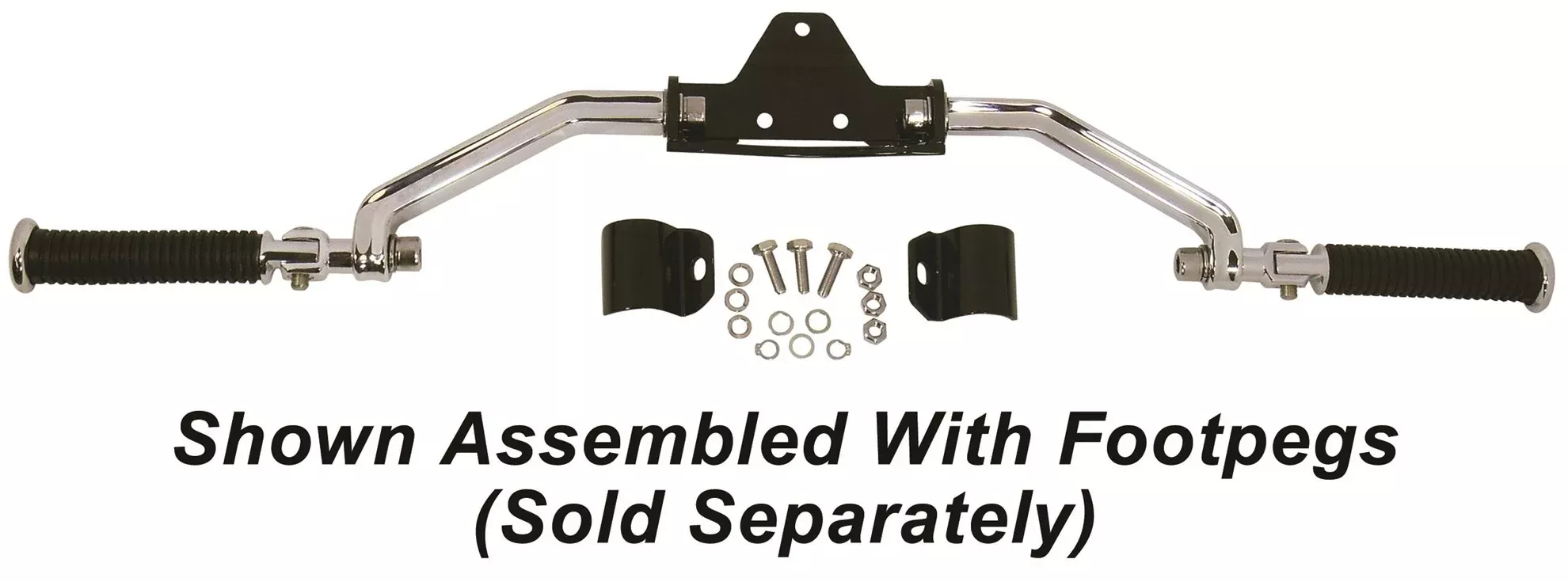 Mid USA 26602 V-Factor Chrome Adjustable Highway Bar Pegs 00-19 FLS OEM 50855-09