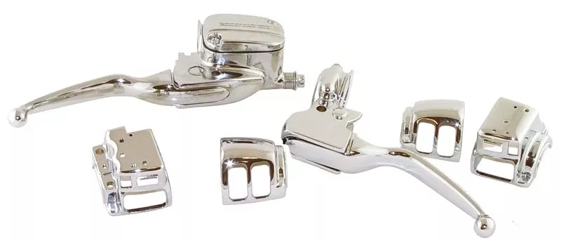 Mid USA 44745 Chrome Handlebar Controls & Switch Housings 96-06 Harley Touring