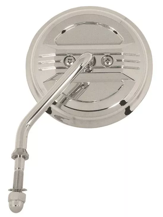 Mid USA 47052 V-Factor Chrome 4 inch Round Billet Motorcycle Mirror Set Harley
