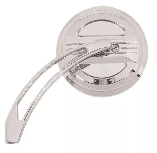 Mid USA 47063 V-Factor Chrome 4 inch Round Billet Motorcycle Mirror Set Harley