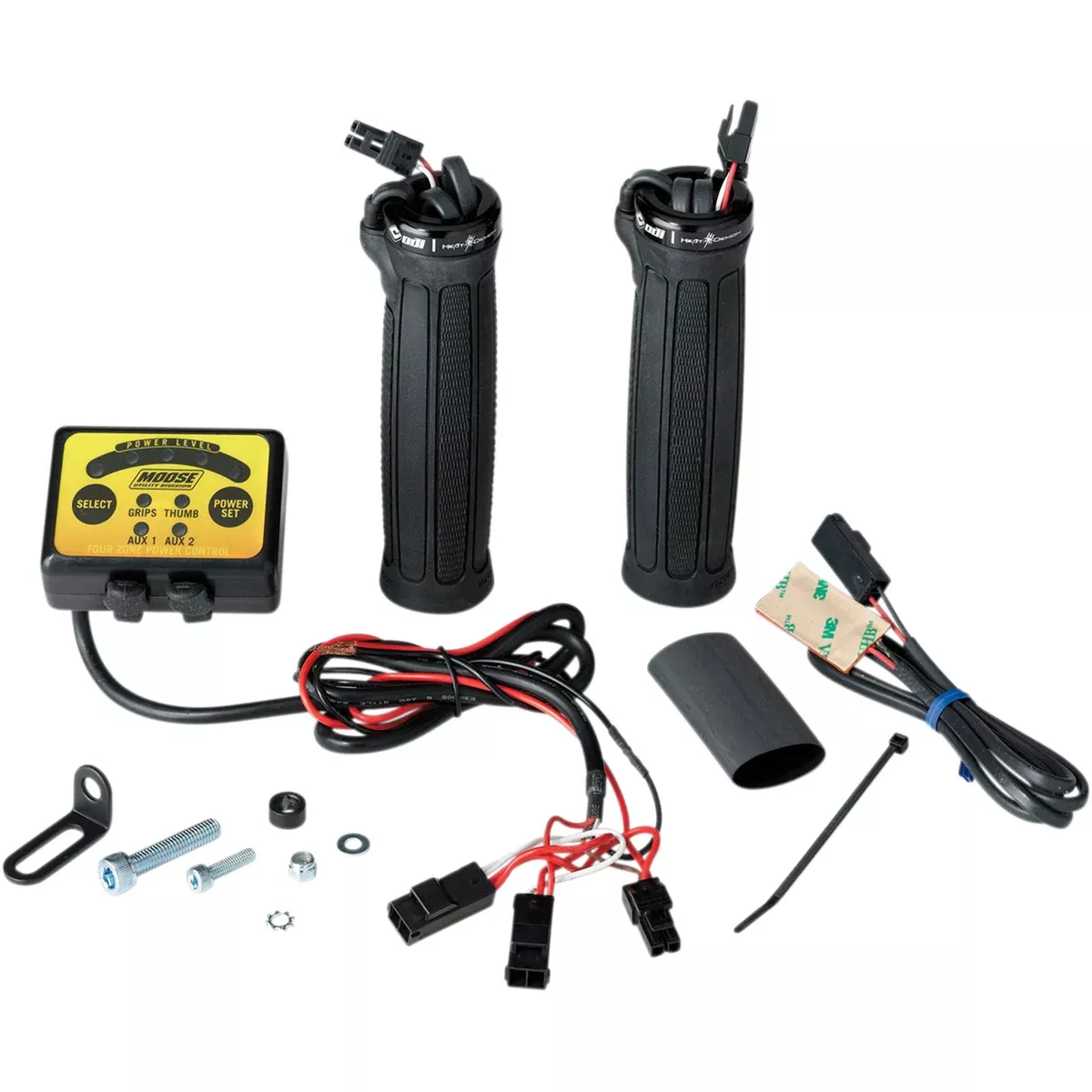MOOSE OFFROAD 0631-0155 215072 Clamp-On Quad Zone Heated Grip Kit for ATVs Grips – Heated – Quad Zone – Thumb Heater