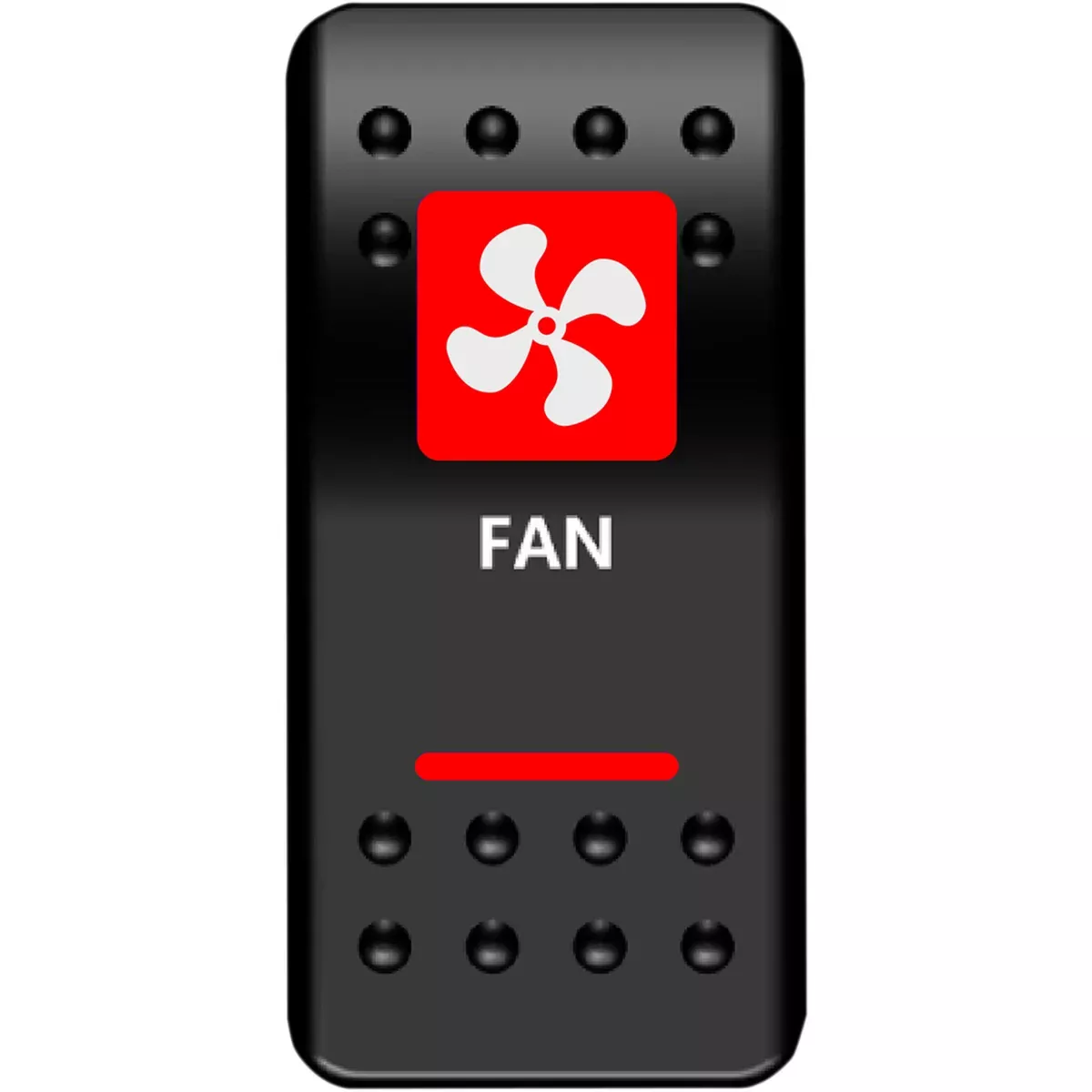 MOOSE OFFROAD 2106-0456 FAN-PWR-R Rocker Switch fan – red