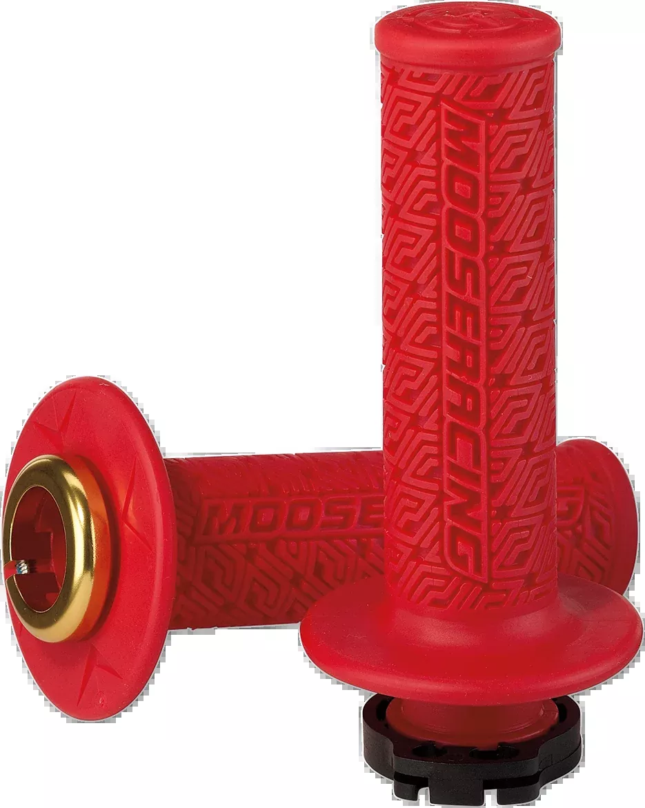 Moose Offroad 36 Series Lock-On Grips – Red/Gold-B36MRR-D