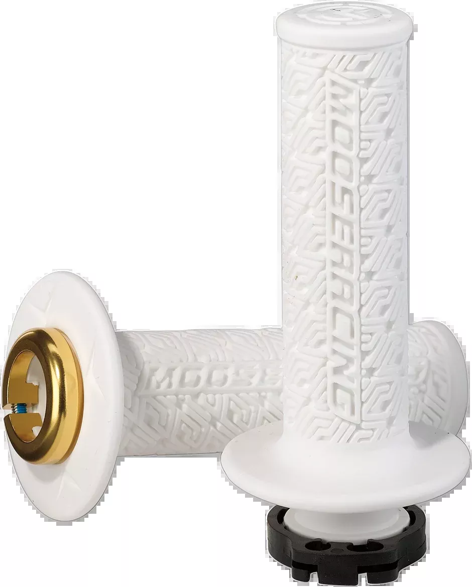 Moose Offroad 36 Series Lock-On Grips - White/Gold-B36MRW-D
