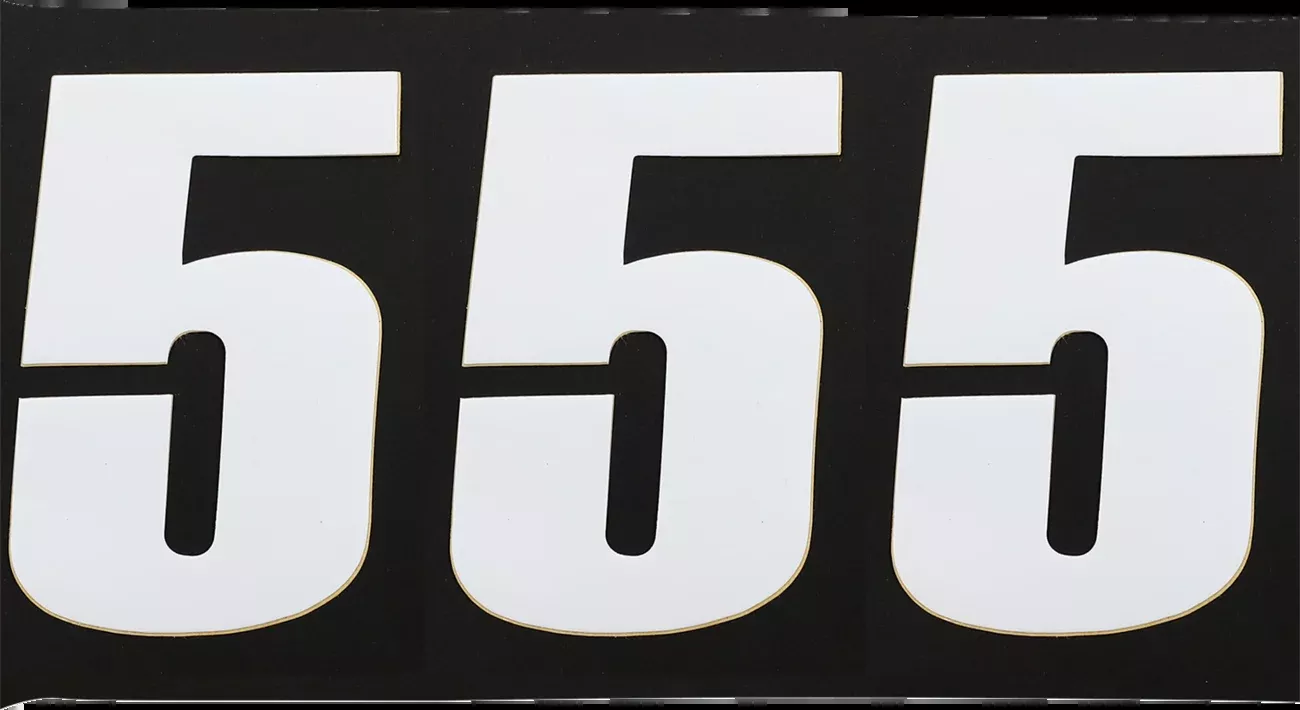 Moose Offroad Race Number 5 – White – 4.5″-80005