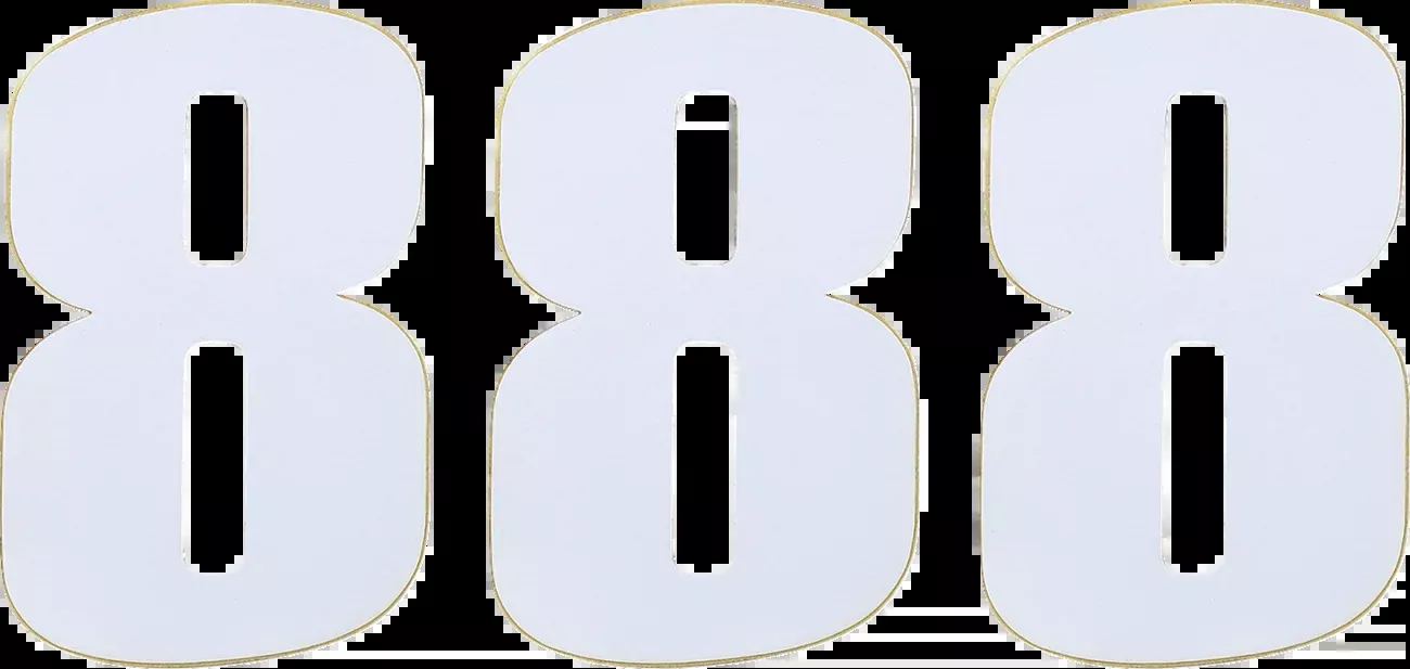 Moose Offroad Race Number 8 – White – 4.5″-80008